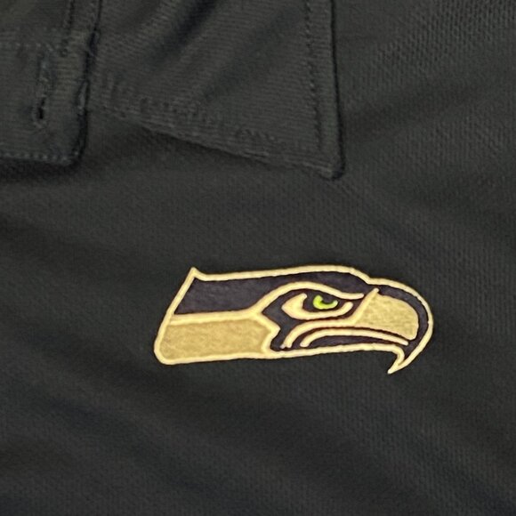 NFL Team Apparel Short Sleeve Seattle Seahawks TX3 Cool Polo Shirt XL Navy - Picture 11 of 14